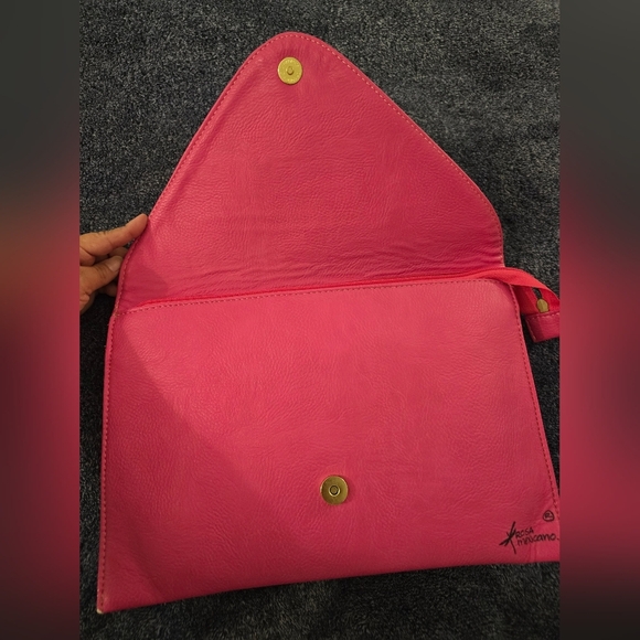 Rosa Mexicano Hand-Painted Women's Crossbody or Covertible Clutch - Picture 4 of 11